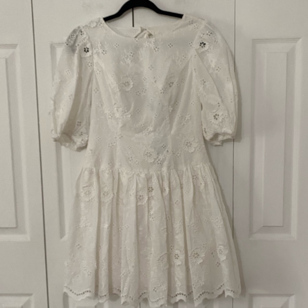 NWT MARCHESA NOTTE Ivory Eyelet Dress 2 - Picture 16 of 16